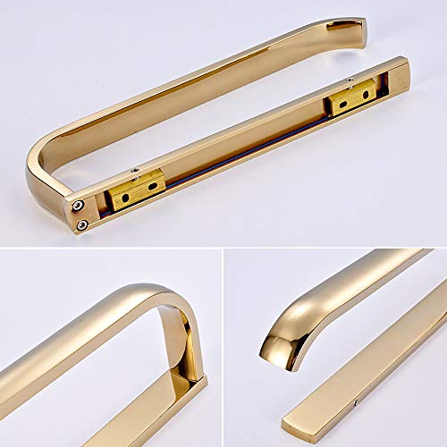 Leyden Gold Towel Ring Bathroom Polished Brass Hand Towel Holder Rack Wall Mounted Golden Bathroom Accessories Half Open Towel Rail - Thumbnail 4