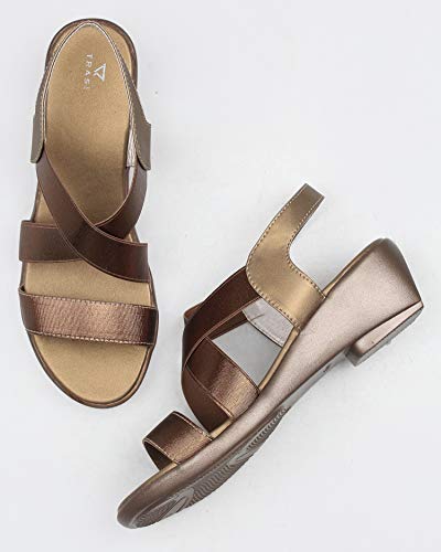 Image of TRASE Women's Fashion Sandals | Faux Leather Comfortable and Stylish Wedge | For Casual Wear & Formal Wear Occasions 2 inches heel for Women & Girls
