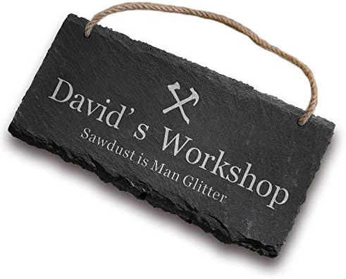 EDSG Garden Sign Engraved Slate Garden Signs and Plaques Custom House Signs Shed Sign Personalised Outdoor Decoration Man Cave Sign Door Sign Personalised Signs for Outside or Inside