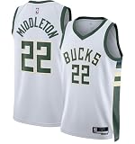 Khris Middleton Milwaukee Bucks White #22 Youth 8-20 Away Edition Swingman Player Jersey (10-12)