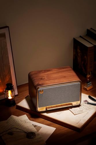 Image of Edifier D32 Tabletop Wireless Speaker Full Digital Signal Processing, Two-Way Active Crossover, Retro Design and Fashion Style, (Brown)