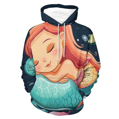 Sweat à Capuche Sirène de la Lune Hoodie Unisexe Taille S