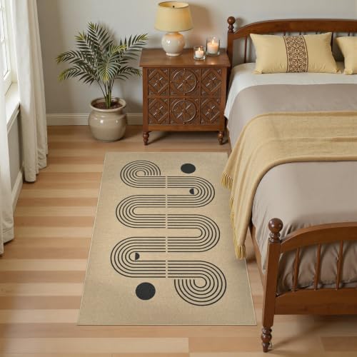 UERMEI 3x5 Outdoor Jute Area Rug Patio, Farmhouse Rugs for Living Room Backyard Machine Washable Non Slip, Pet Friendly Indoor Geometric Carpet for Dining Room - Geometric Brown — view 2