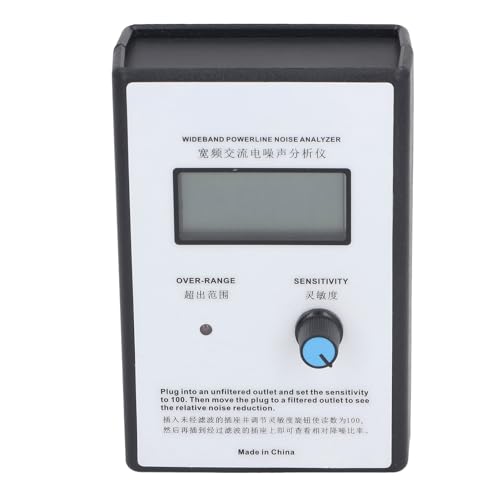 Power Line Noise Analyzer LCD Display Broadband 300KHz to 700KHz AC Power Tester Multifunctional LED Indicator and LCD Display (US Plug 110?120VAC)
