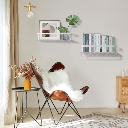 Uten Floating Shelves Space Aluminum Wall Mounted Set of 2, Hanging Wall shelves for Bedroom Kitchen, Bathroom, Living Room - Image 2