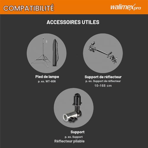 Walimex Pro Arrière-Plan Pliable 2 en1 Dimensions 150x200 cm, Noir/Blanc (INCL. Sac de Transport, pour intérieur et extérieur) – vue 3