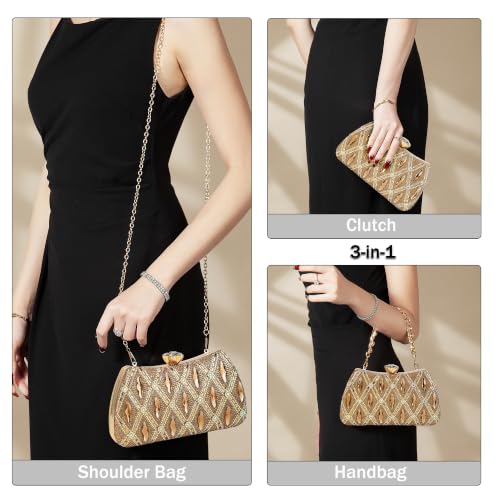 Image of Women's Sparkly Rhinestone Clutch Purse Evening Shoulder Bag