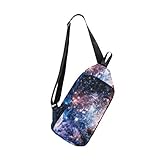 EZIOLY Carina Nebula Schulter-Rucksack mit Infrarotlicht, Schultertasche, Brusttasche, Umhängetasche, Reisen, Wandern, Tagesrucksack für Damen und Herren