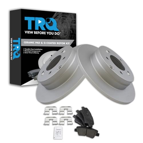 Image of TRQ Rear Brake Pad and Rotor Set Ceramic Coated Rotors Compatible with 2014-2015 Kia Optima