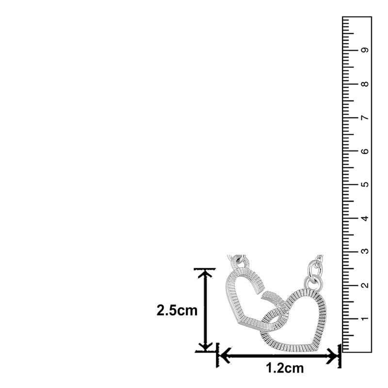 Image of Mahi Dual Heart Link Pendant Necklace for Women (PAPS1101897PR)