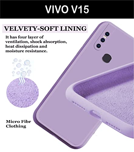 Image of A rtistque Back Cover Case for Vivo V15 with Camera Protection | Shockproof TPU | Stylish Protective Design | Slim Fit | Ultra Matte | Vivo V15 Back Cover - Purple