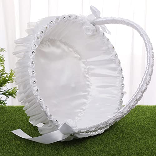 Panier de fleur fille blanche pour lancer de pétale de mariage - 8