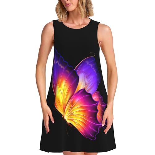 Robe d'été sans manches violette idéale pour vos sorties décontractées à la plage