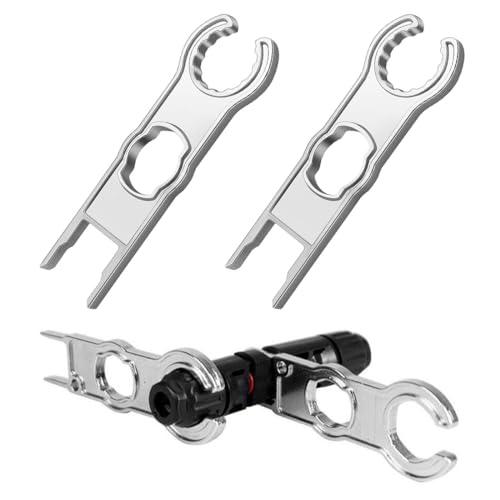 WKRTDY MC4 Steckverbinder Werkzeugset - 2-teiliges Steckbarer Montagewerkzeug-Set aus Aluminium mit Schlüssel und Spanner zum einfachen Trennen von Steckverbinder und Buchse