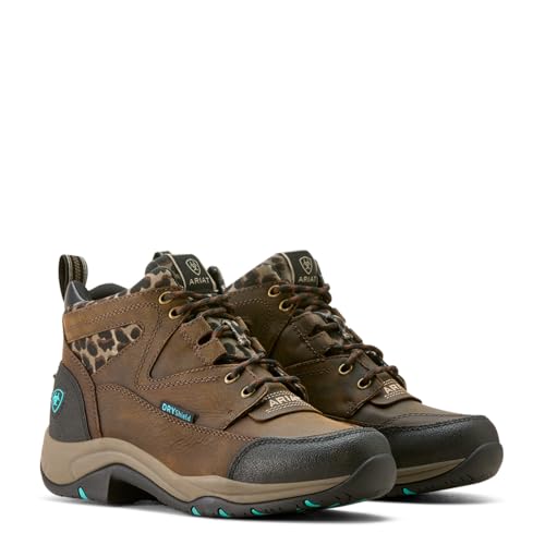 Ariat Bota feminina impermeável para caminhada, Chocolate/Camo Leopardo, 40
