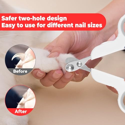 EnixwH 2 Cortauñas Gato Profesional Fabricado en Acero Inoxidable, Corta Uñas Gatitos, Corta Uñas Perritos, Pequeños Animales Tijeras Gatos Uñas para Gatos, Cachorros y Más Mascotas - imagen 4