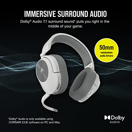 Corsair HS55 Wireless Multiplatform Lightweight Gaming Headset – White - image 3