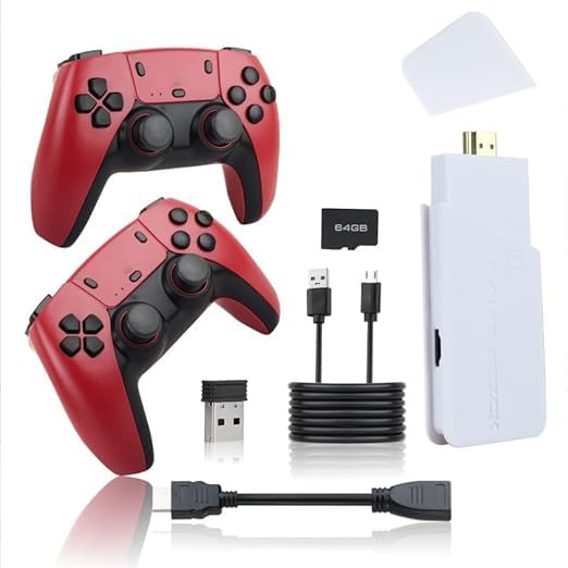 DXP Mi18 64GB Game Stick Lite | 4K Retro TV Game Console | Dual Wireless Controllers | 10,000+ Classic Games | Plug & Play Entertainment System 1