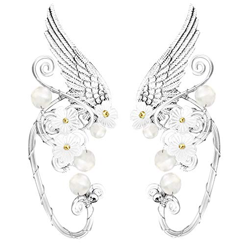 Elf Ear Cuffs, POPGRAT Elven Cuff Handmade Clip-on Earrings Wrap Earrings Fancy Jewelry for Women Girls - Fantasy Fairy Costume Cosplay Wedding