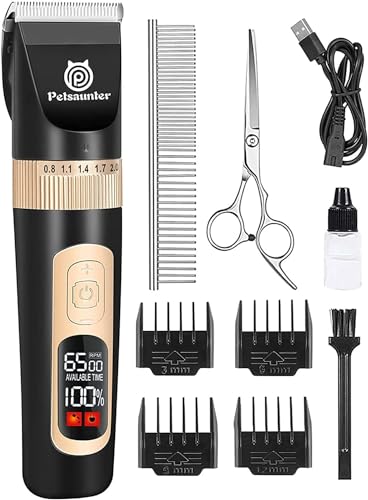 Dog-Clippers-for-Grooming-Kit-4-Speed-LCD-Low-Noise-Electric-Dog-Trimmer-for-Grooming-Cordless-Rechargeable-Dog-Hair-Clippers-Quiet-for-Dogs-Pets-with-Thick-or-Heavy-CoatsC95-Set