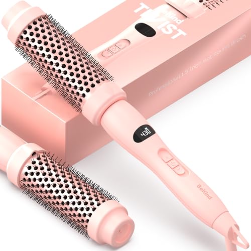 Bekind Twist Pro 1.5-Inch Thermal Brush - Versatile Heated Round Brush for Effortless Blowouts and Curls (Peach)