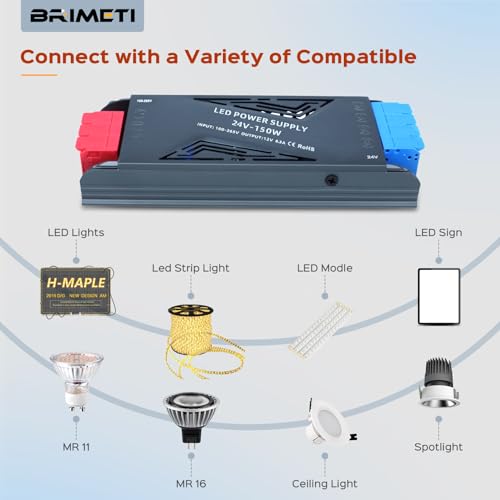 Image of 12V LED Power Supply 300W LED Driver 25A LED Transformer AC 120V to 12V DC Low Voltage Switching Converter Constant Voltage Ultra Slim Adapter