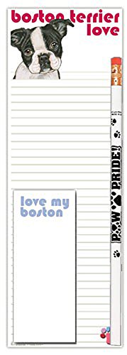 Boston Terrier Notepad & Pencil Gift Set