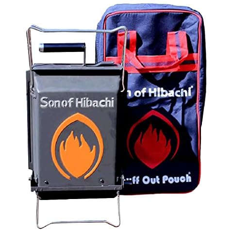 Son of Hibachi klappbarer Holzkohlegrill | Aktuelles Modell 2021 mit verstärkten Grillrosten und Snuff-Out-Pouch Cover