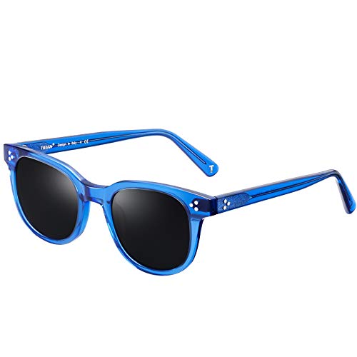TESBAN Lunette de Soleil Femme Polarisée UV400 Monture en acétate Vintage Cover