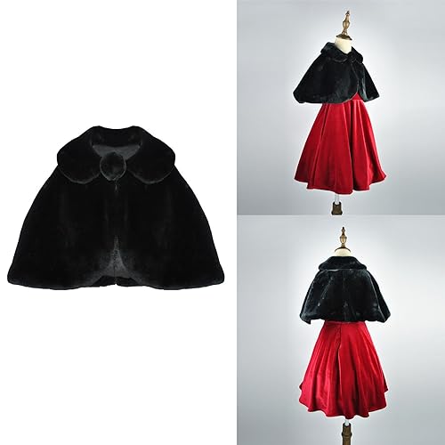 Girls Faux Fu𝐫 Boler𝐨 Shru𝗴 Shawl Kids Cute Comfy Wra𝐩s Princess Cape Cloak Dress Coat Part𝐲 Linking Girls Coat4
