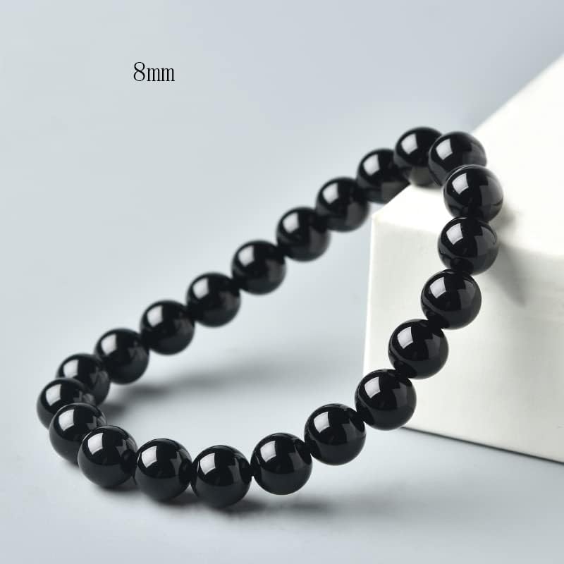 Miniatura 3 de Dczosily Pulsera de ónix natural para hombres y mujeres, hecha a mano, pulsera elástica con cuentas de ágata de cristal, joyería curativa