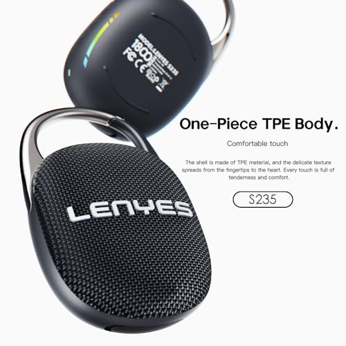 Image of Lenyes S235 Portable Bluetooth Speaker | 8W HD Sound with Deep Bass | IPX7 Waterproof | Bluetooth v5.3 | 5H Playtime | Clip-On Travel Design | Compact Outdoor Wireless Speaker