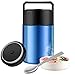 Food Thermos,27oz Thermos for Hot Food with Folding Spoon and Handle,Insulated Food Jar Wide Mouth,Leak Proof Soup Thermos,Stainless Steel Vacuum Insulated Thermal Lunch Container Flask (Blue)
