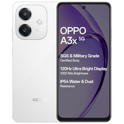 Image of Oppo A3X 5G (Starlight White, 4GB RAM, 64GB Storage) Without Offer