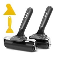 Piuluvor® 2 Stück Gummiwalze Linolwalze 6cm/10cm Andrückroller Hartgummiwalze Gummiwalzen für Linoldruck und Blockdruck mit 2 Schaber