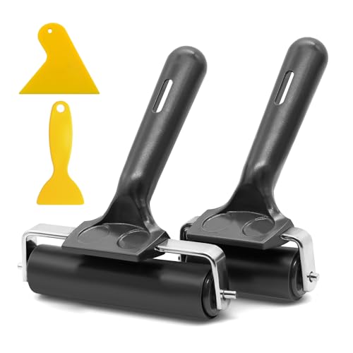 Piuluvor® 2 Stück Gummiwalze Linolwalze 6cm/10cm Andrückroller...