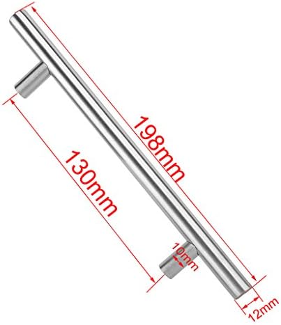 Pack 20 Stainless Steel T bar Handle Kitchen Handles Cup Board Cabinet Drawer Pulls Furniture Wardrobe Brushed Nickel Door Knobs with 40 Screws (200mm Long / 130mm Hole Centres) Reusable