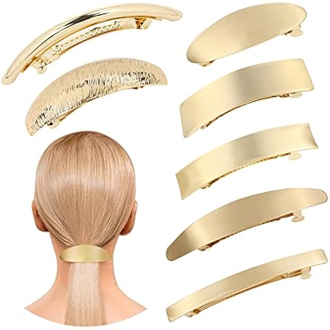 Cinaci 7 Pack Elegant Gold Metal Hair Clips Cover