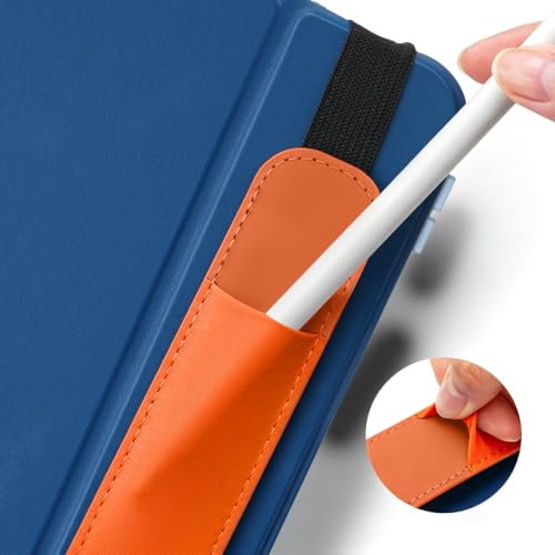 Image of MoKo Pencil Case Holder Fit The Apple Pencil (Pro and USB-C and 1st and 2nd Gen), Detachable Elastic Pocket for Stylus Pen with Elastic Band Attached to iPad Case, Orange