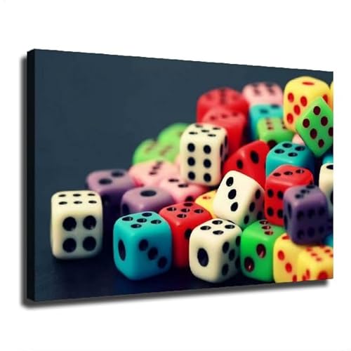 Game Room Colorful Dice Game Wall Art Poster Decor for