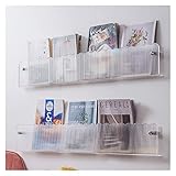 ♤ Gain de place - Pour un espace limité au sol, le porte-revues mural est un excellent moyen de ranger vos livres de lecture préférés, magazines, brochures au mur, de belles couvertures de magazines décoreront également vos murs et rafraîchiront votre humeur.