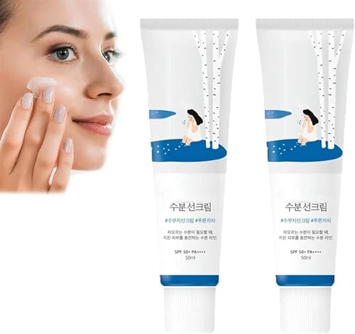 Lovelycat Protector solar coreano, protector solar facial spf50 + PA + +, protector solar hidratante de jugo de abedul, protección ultravioleta potente, esencia hidratante (2)