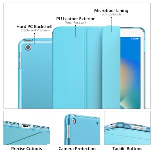 Image of Moko Smart Case for iPad 9th / 8th / 7th Gen Case 10.2 Inch, Peacock Blue
