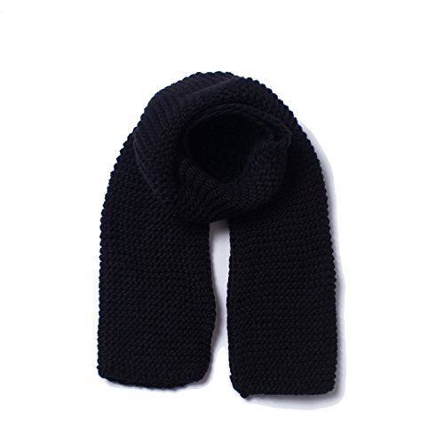 Bufanda de cuello para mujer, bufanda de invierno para mujer, manta gruesa, mantón, estola larga para novia, regalo de Navidad, 180 x 30 cm, Negro