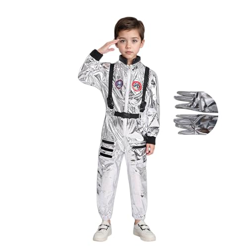 Disfraz de astronauta para niños, explorador espacial, para fiestas de Halloween y actuaciones en escenario, disfraz de cuerpo completo, perfecto para eventos temáticos y juegos de rol