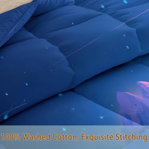 Edredón nórdico sin funda animado de 200 x 200 cm colcha reversible estrellas montaña verano 7