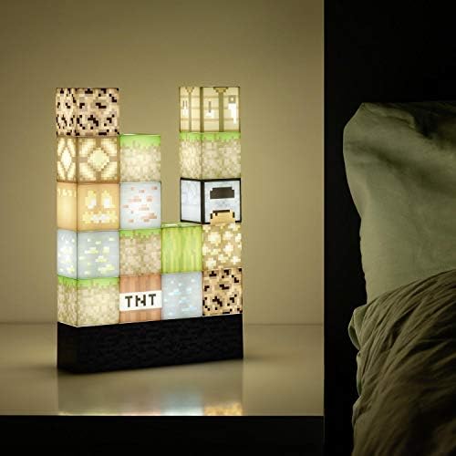 Paladone Minecraft Block Building Light - 16 Rearrangeable Light Blocks and Bedrock Base