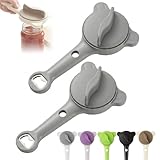 4-in-1 Jar Opener, Ergonomic Opener for Seniors & People with Limited Grip Strength, Stainless Steel Easy to Use for Bottles, Jars, Canned Goods Fits 1-3.5 Inch Caps (2, Gray)