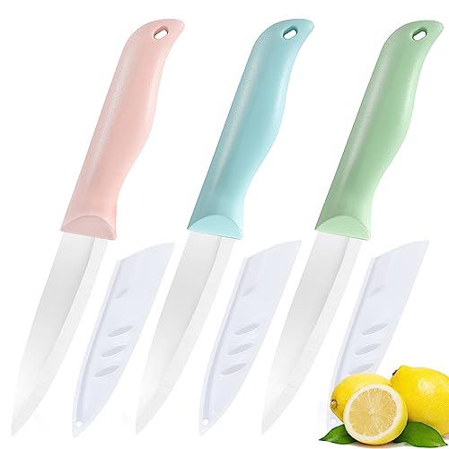 shoplease 3 Pieces Ceramic Knives set, 4 inch Fruit Knife