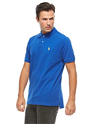Image of U.S. POLO ASSN. Men Cotton Regular Fit Solid Polo With Small Pony | Two-Button Closure Pique Polo Shirt, Summer Fashion Golf Shirt